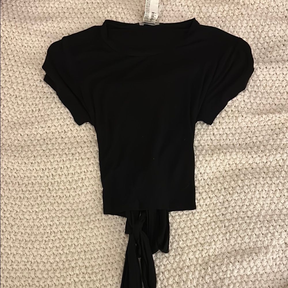 Forever 21 Elegant Black Tie Crop Top